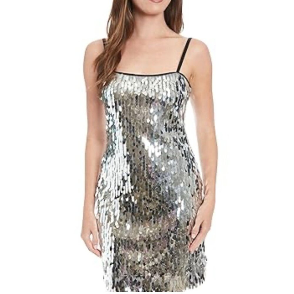 London Times Sequin Dress 6 Stretch Dancing Wedding Party Cruise Holiday NEW